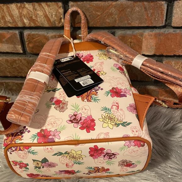 BNWT LOUNGEFLY DISNEY Princess Floral Backpack